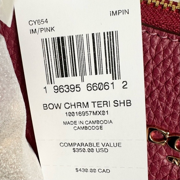 NWT,Coach Bow Charm & LOGO Teri Shoulder Bag
Crossbody, Gold Pin mount Logo❤️ - Picture 5 of 12